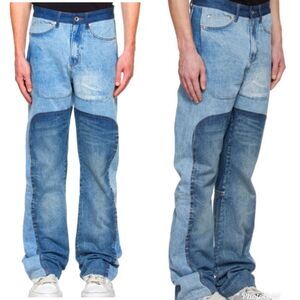 Revolve Who Decides War Upcycled Signature Denim Colorblock Jeans Size 24